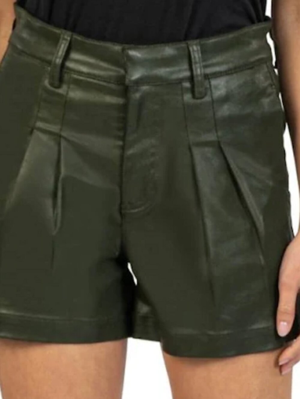 Kut from the Kloth Olive Green Faux-Leather Pants